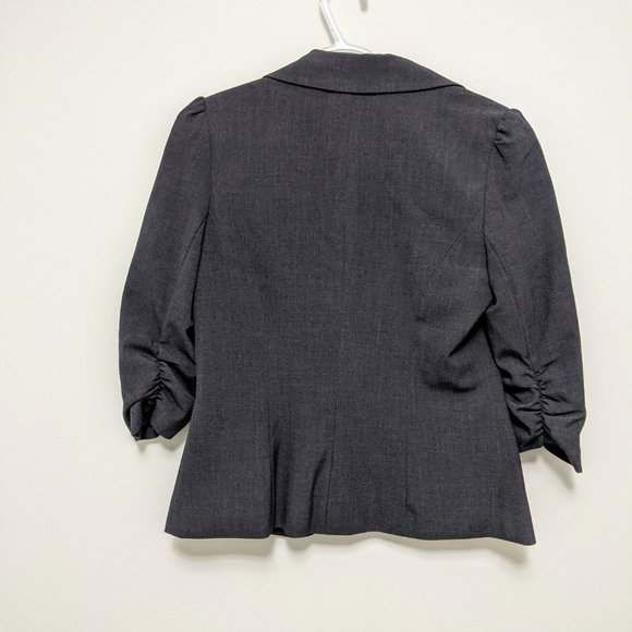 Rickis Charcoal Gray Blazer – Ruched Sleeves, Lightweight, Worn Twice - Picture 3 of 4